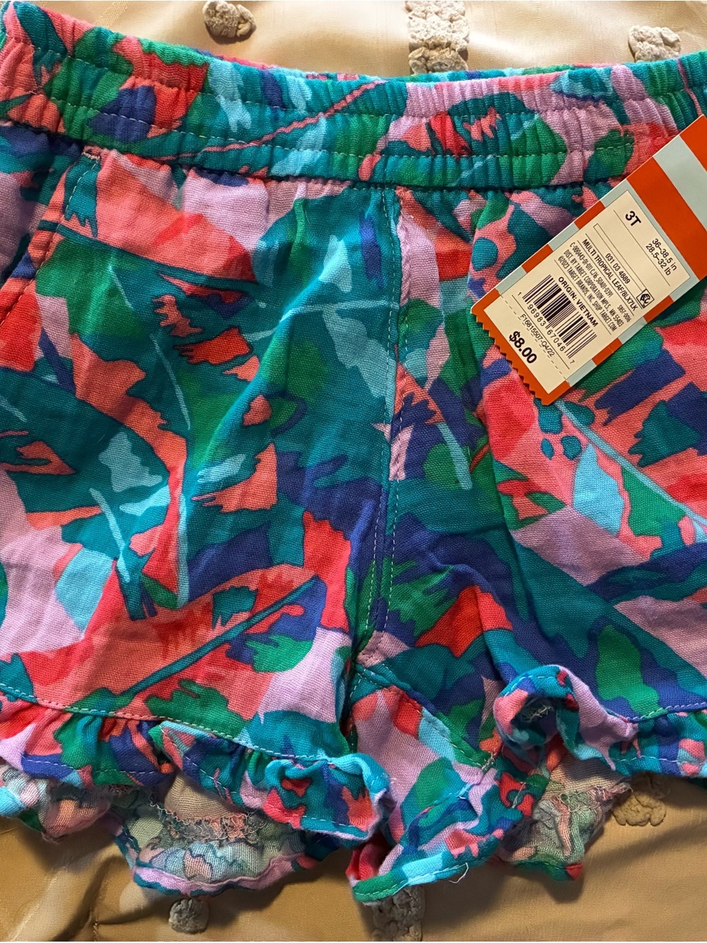 Cat & Jack Multicolor Abstract Ruffle Hem Shorts